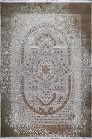 فرش نیلا نقرهای آبی پازیریک در فضای پذیرایی مدرن